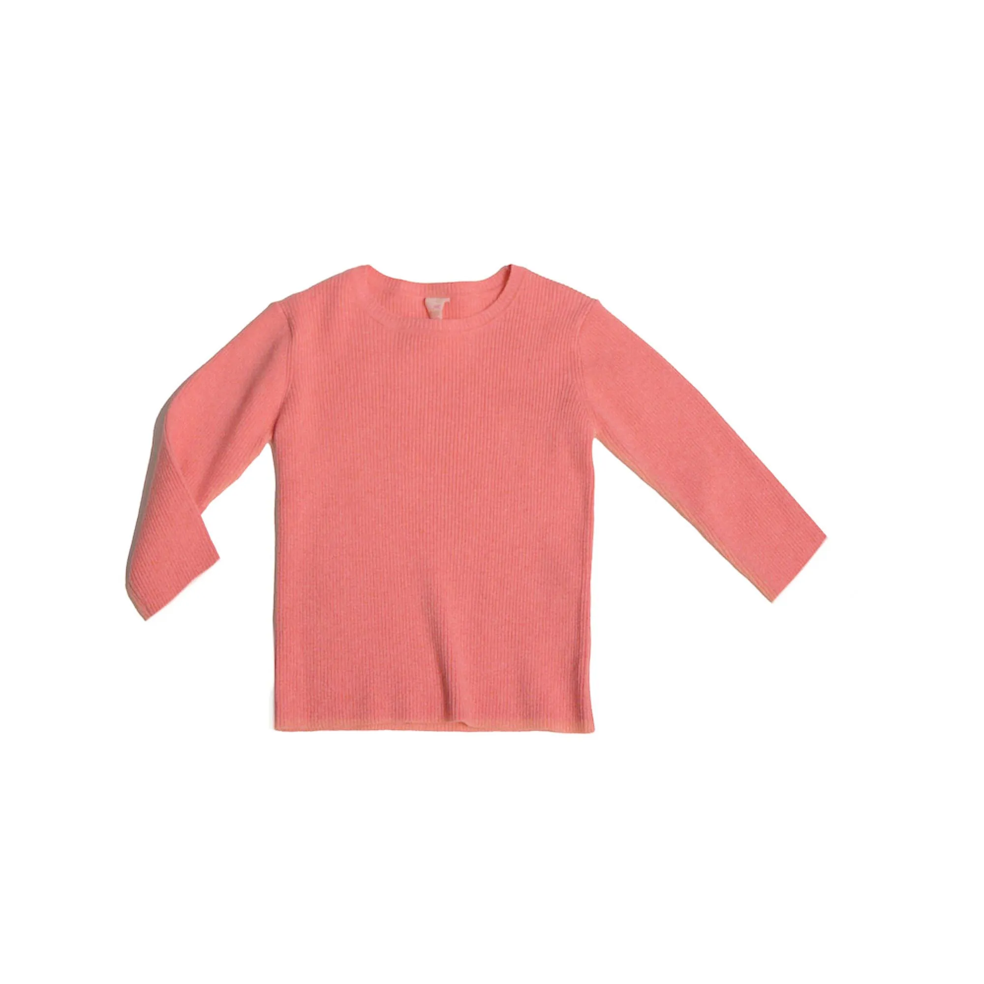 3/4 SLEEVE RIBBED CREW NECK