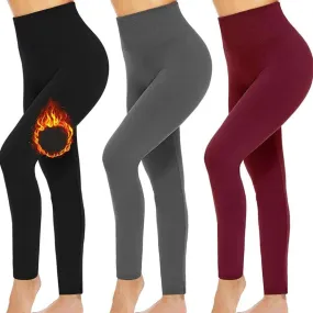 5-Pack: Women’s Fleece Lined High Waist Leggings