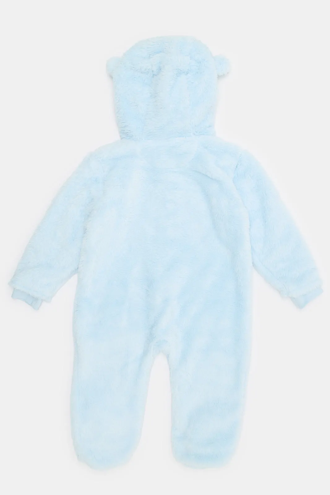 Baby Blue Fleece Front Zipper Coat