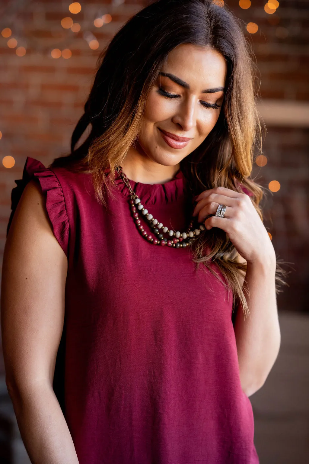 Basic Ruffle Trim Tank Dress