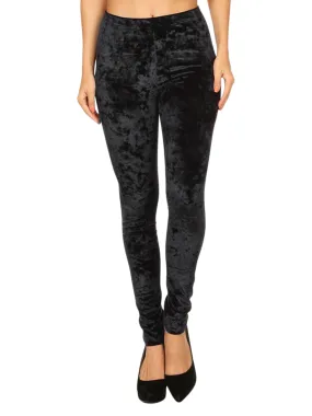 Crushed Velvet Velour Womens Stretchy Leggings