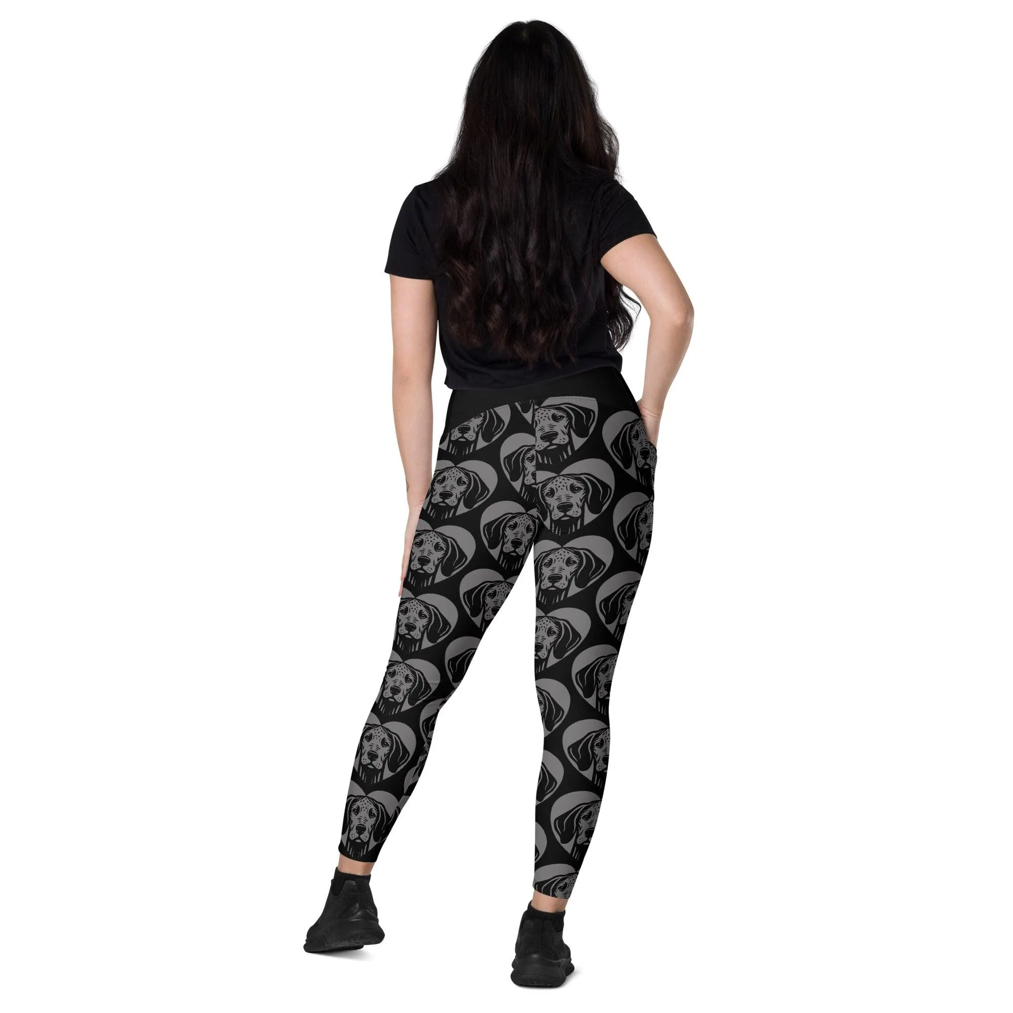 DOG BREED LEGGINGS with pockets - AMERICAN LEOPARD HOUND - HERTTAHOUND - grey