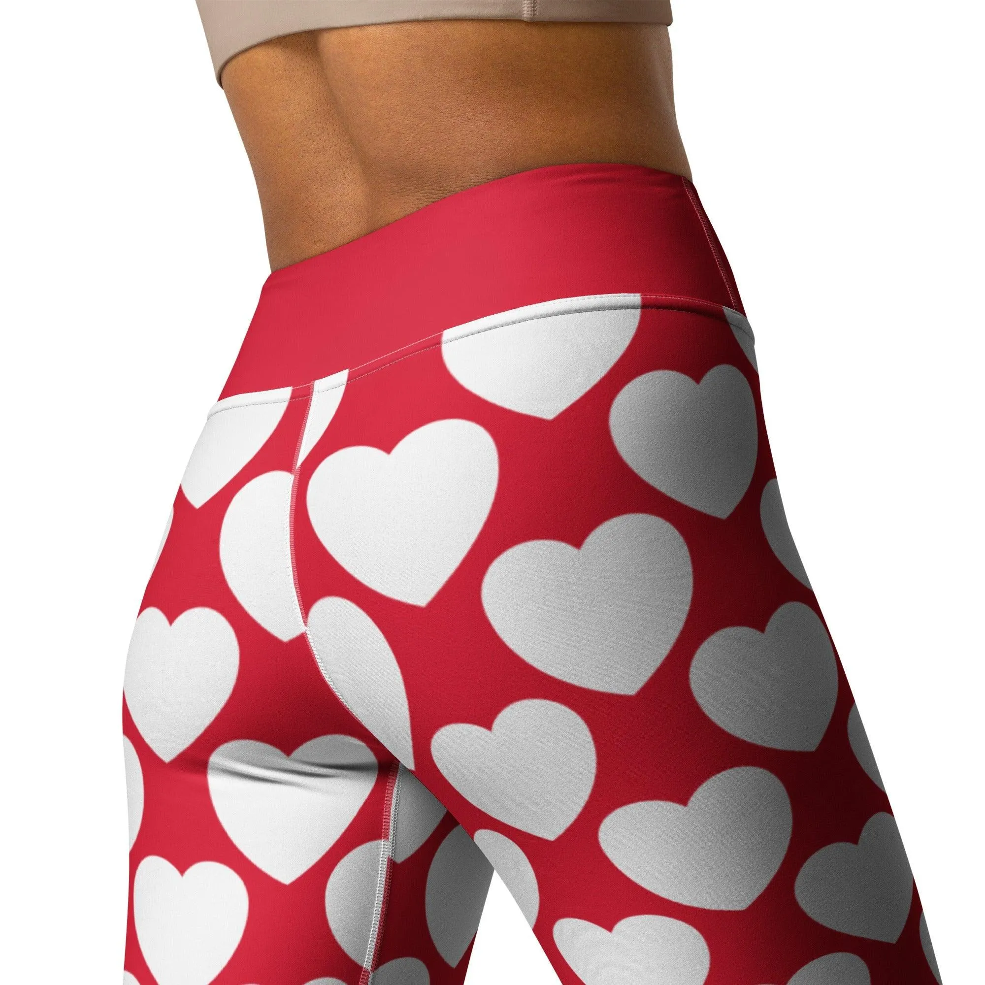 ELLIE LOVE red white -2- Yoga Leggings