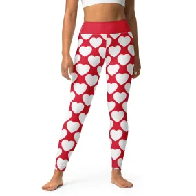 ELLIE LOVE red white -2- Yoga Leggings