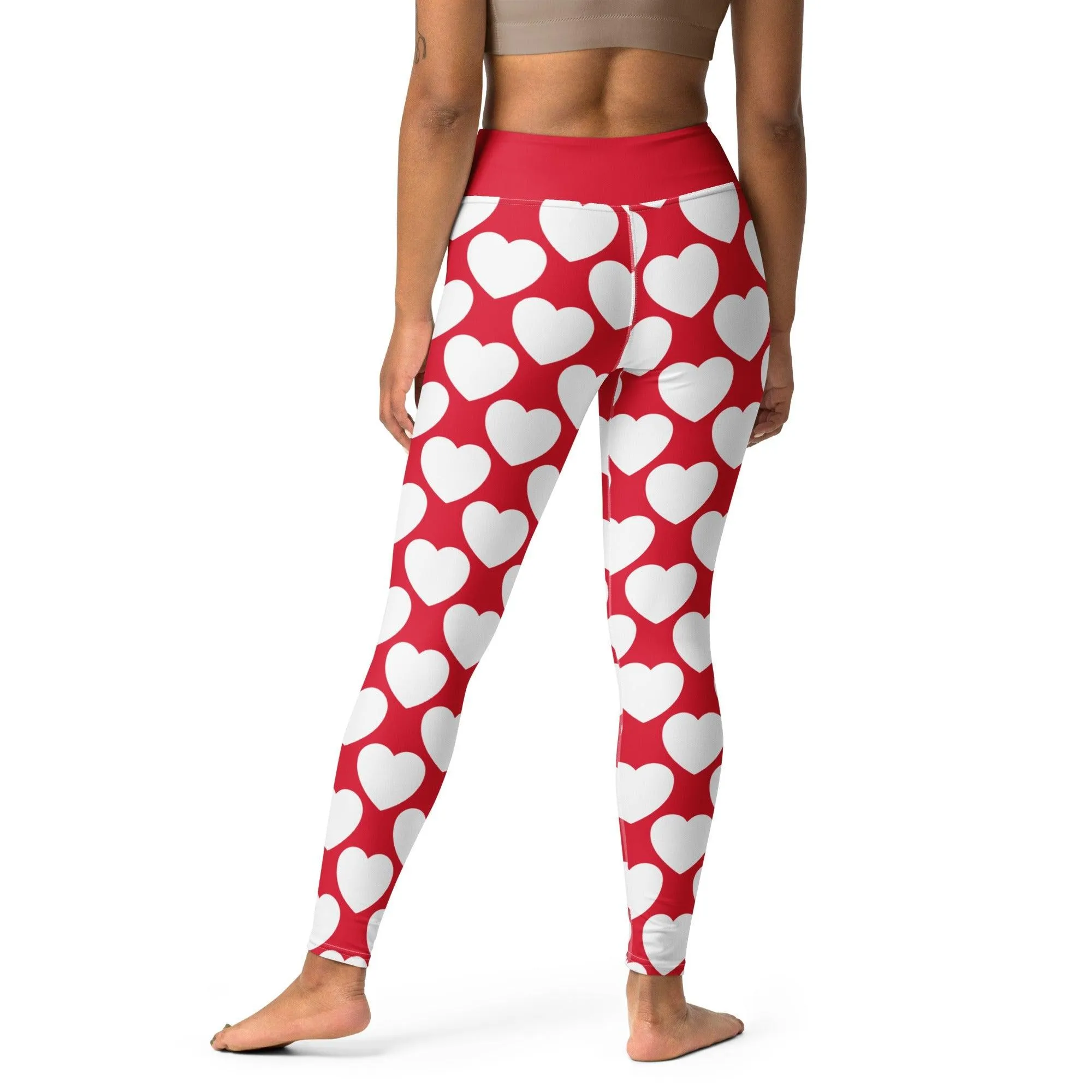 ELLIE LOVE red white -2- Yoga Leggings