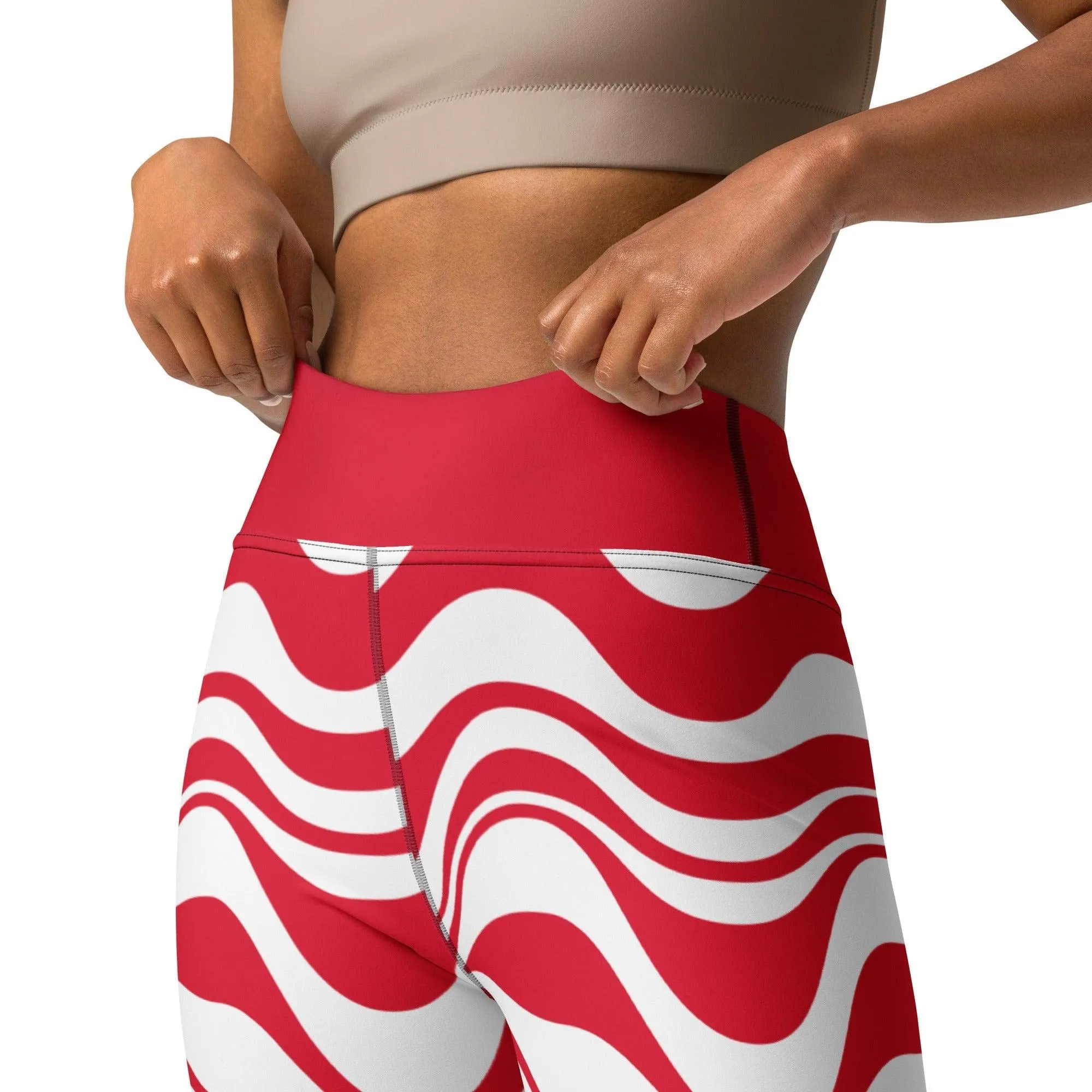 ENERGY WAVES red -2- Yoga Leggings