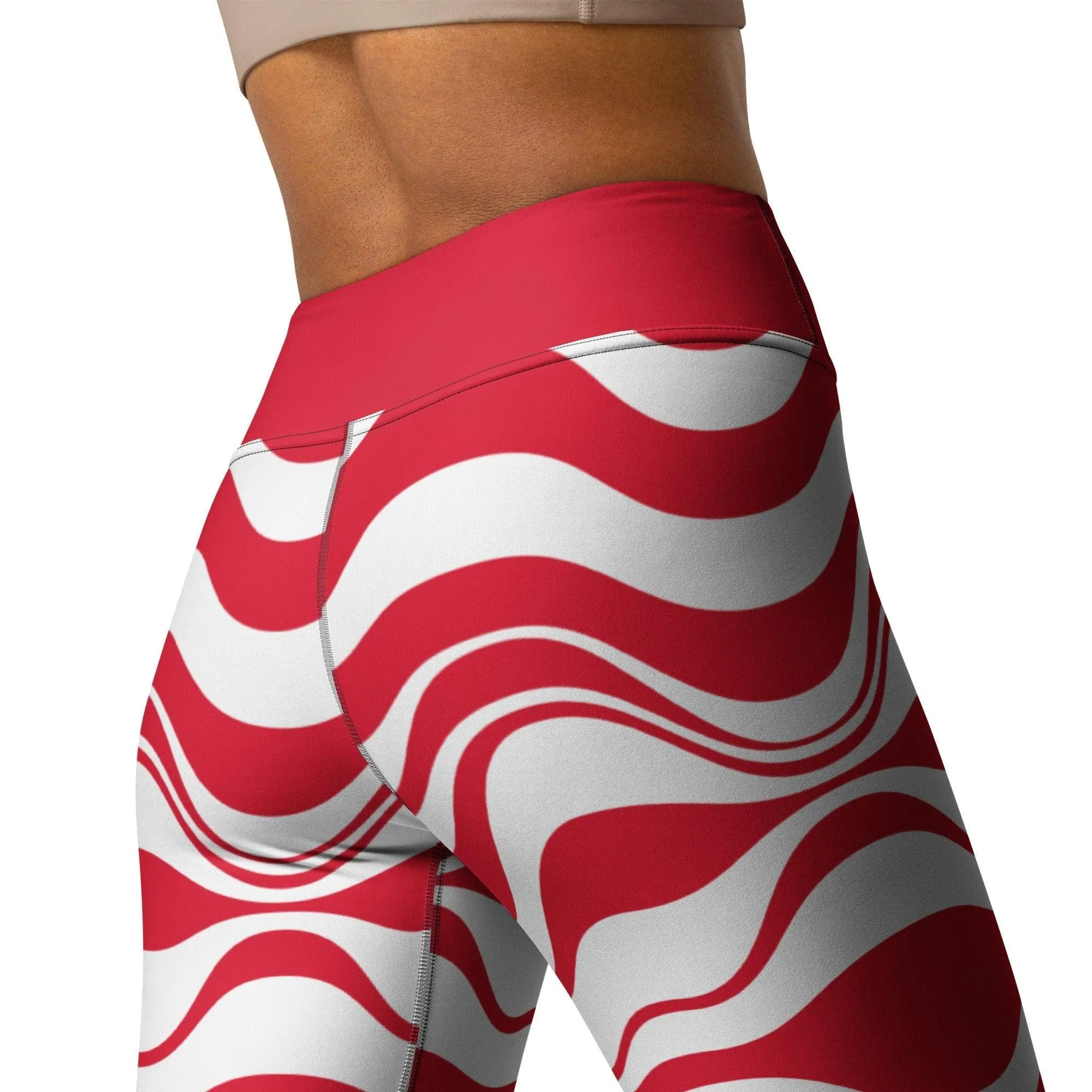 ENERGY WAVES red -2- Yoga Leggings