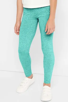 Heather Mint Lucy Green UV 50  Cute Stretchy Eco Leggings - Kids