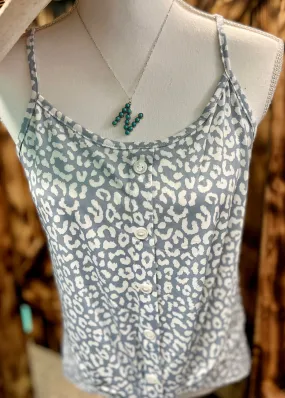 Leopard blue cami