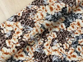 Leopard Print Flowers Viscose Jersey