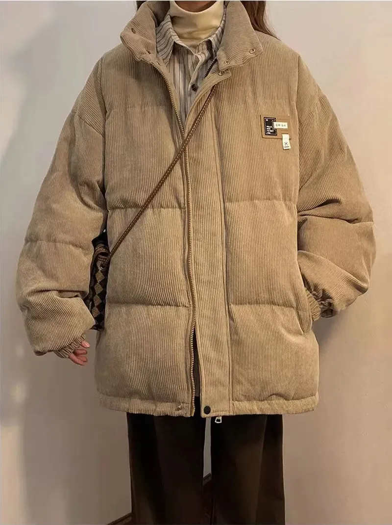 Loose Retro Corduroy Parkas Jacket