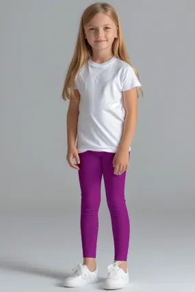 Magenta UV 50  Lucy Purple Cute Stretchy Eco Leggings - Kids