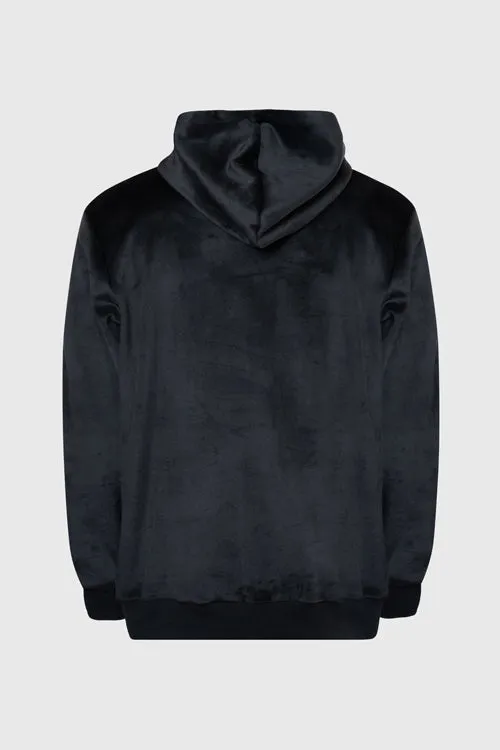 Metal Logo Velour Hoodie