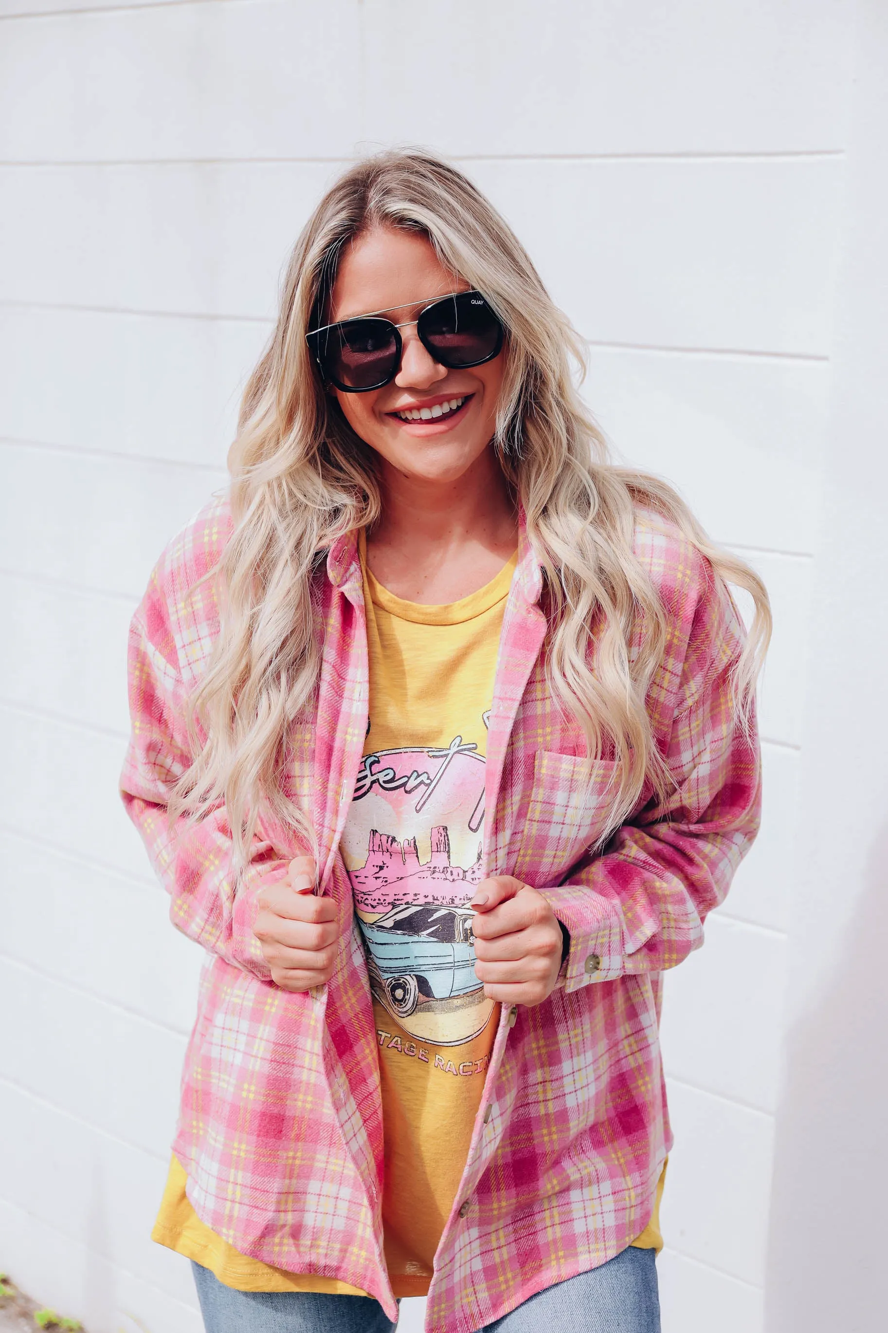 Ollie Oversized Plaid Flannel - Pink