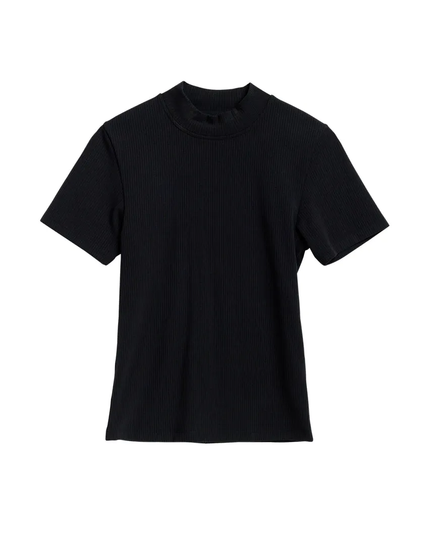 Rib Mockneck Short Sleeve