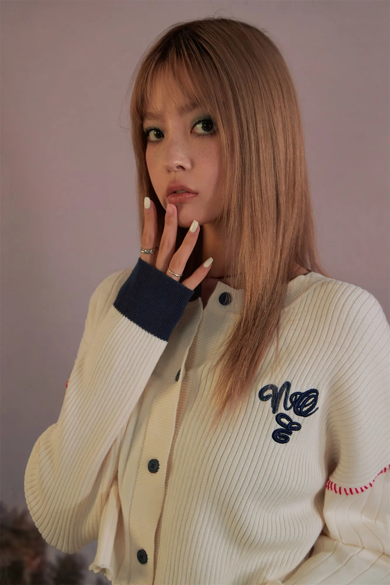 Round Neck Noe Logo Cardigan