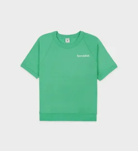 Serif Logo Short Sleeve Crewneck - Verde/White