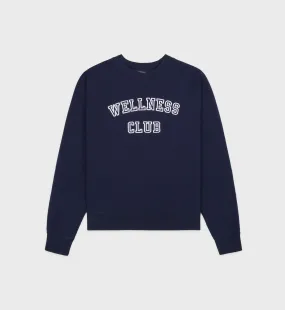 Wellness Club Soft Crewneck - Navy/White